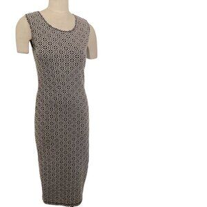 Chelsea & Violet Geometric Knit Tank Dress M Black & White 71J